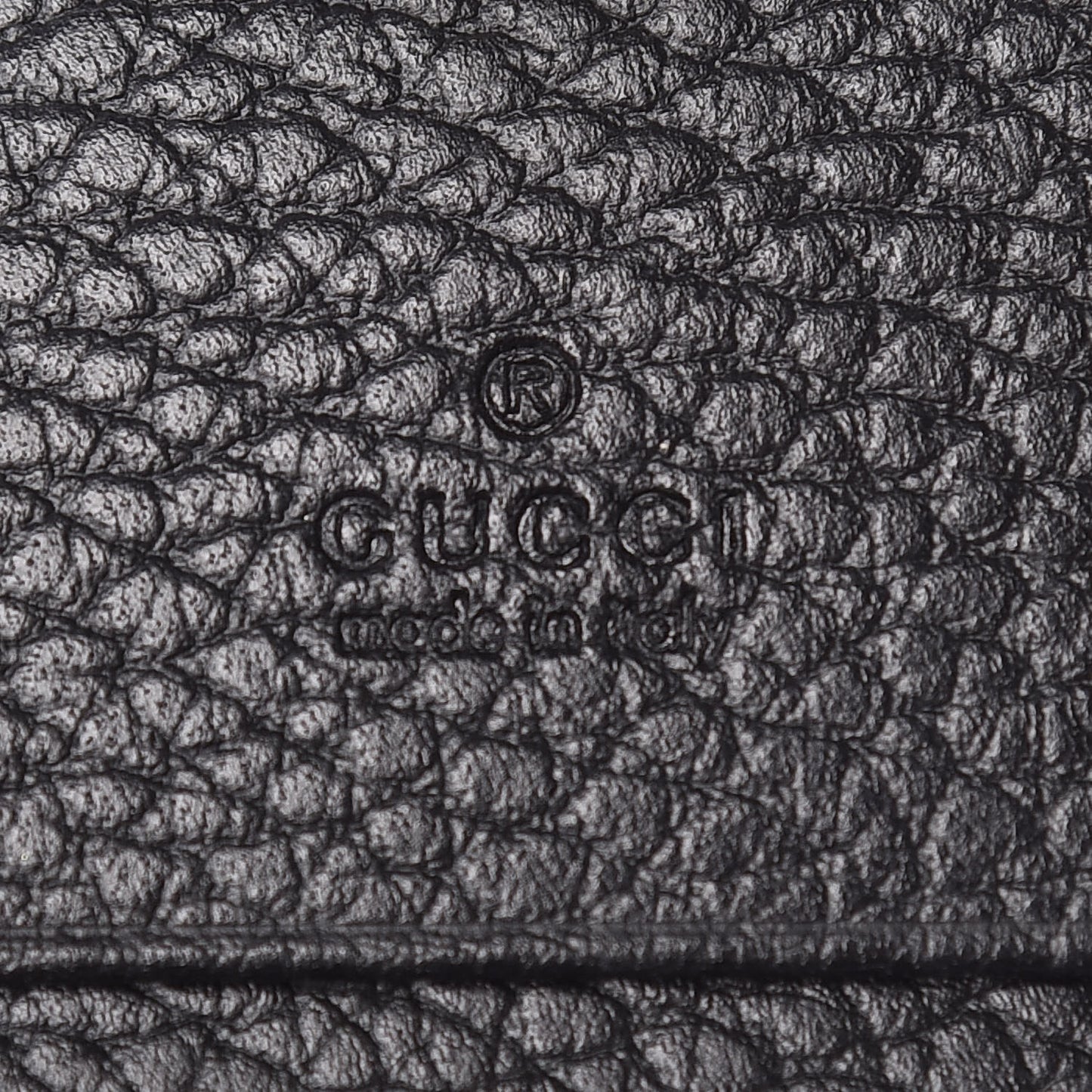 Pebbled Calfskin GG Marmont Card Case Black