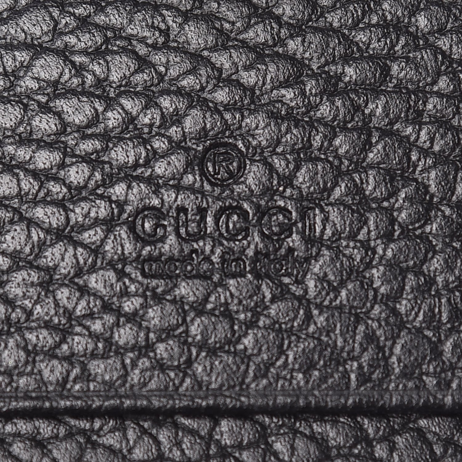 Gucci Pebbled Calfskin GG Marmont Card Case Black 6 of 8