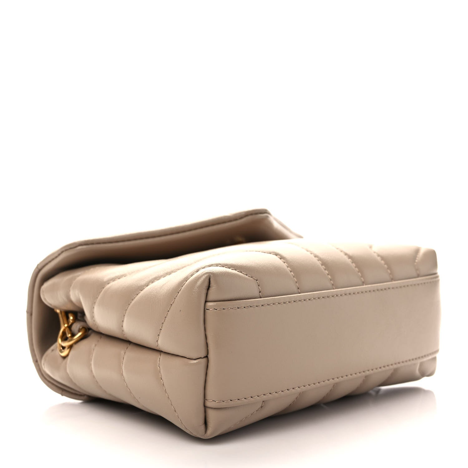 Saint Laurent Calfskin Y Quilted Monogram Toy Loulou Crossbody Bag Latte 5 of 9