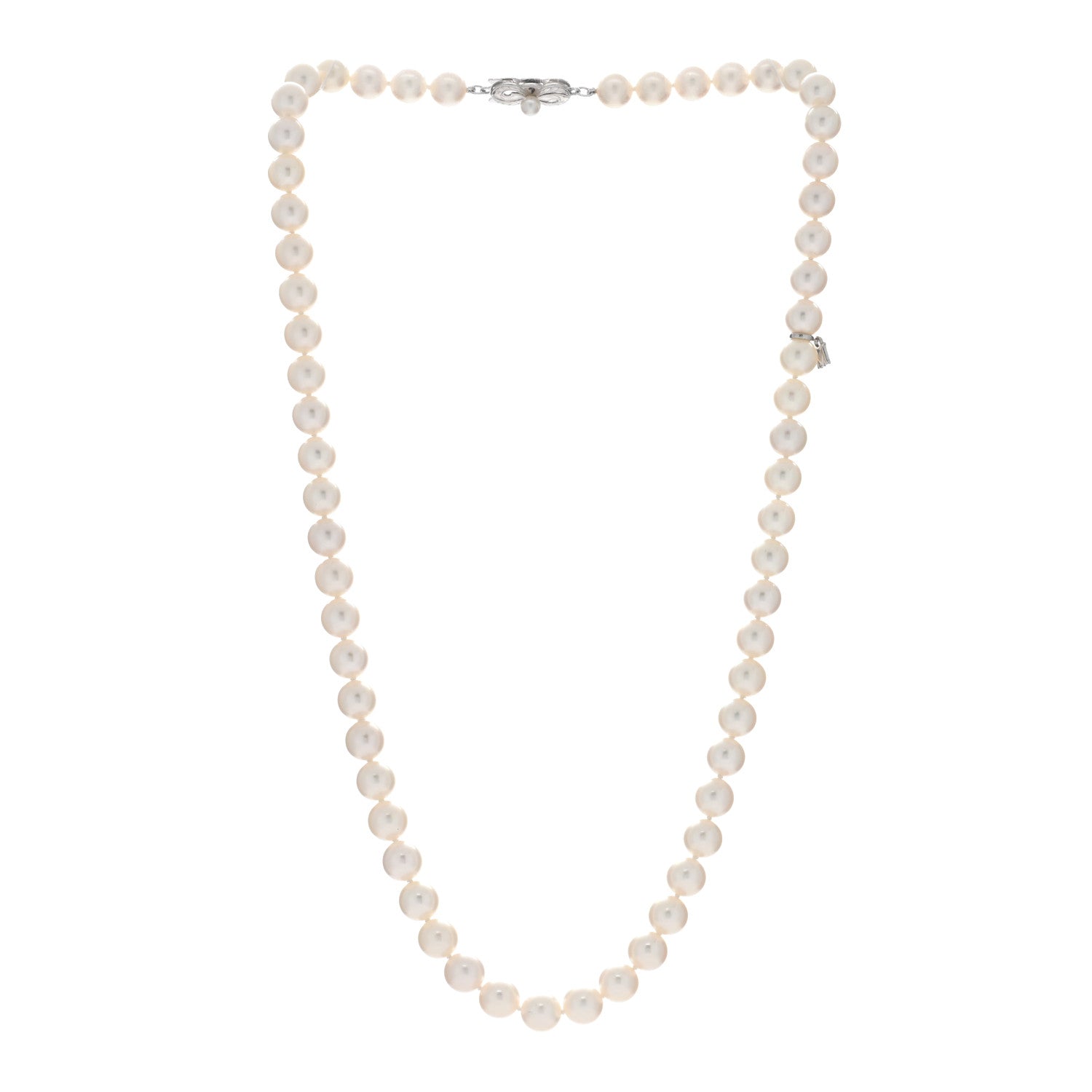 Mikimoto 18K White Gold Akoya Pearl 7.5-8mm Strand Necklace 20" 2 of 4