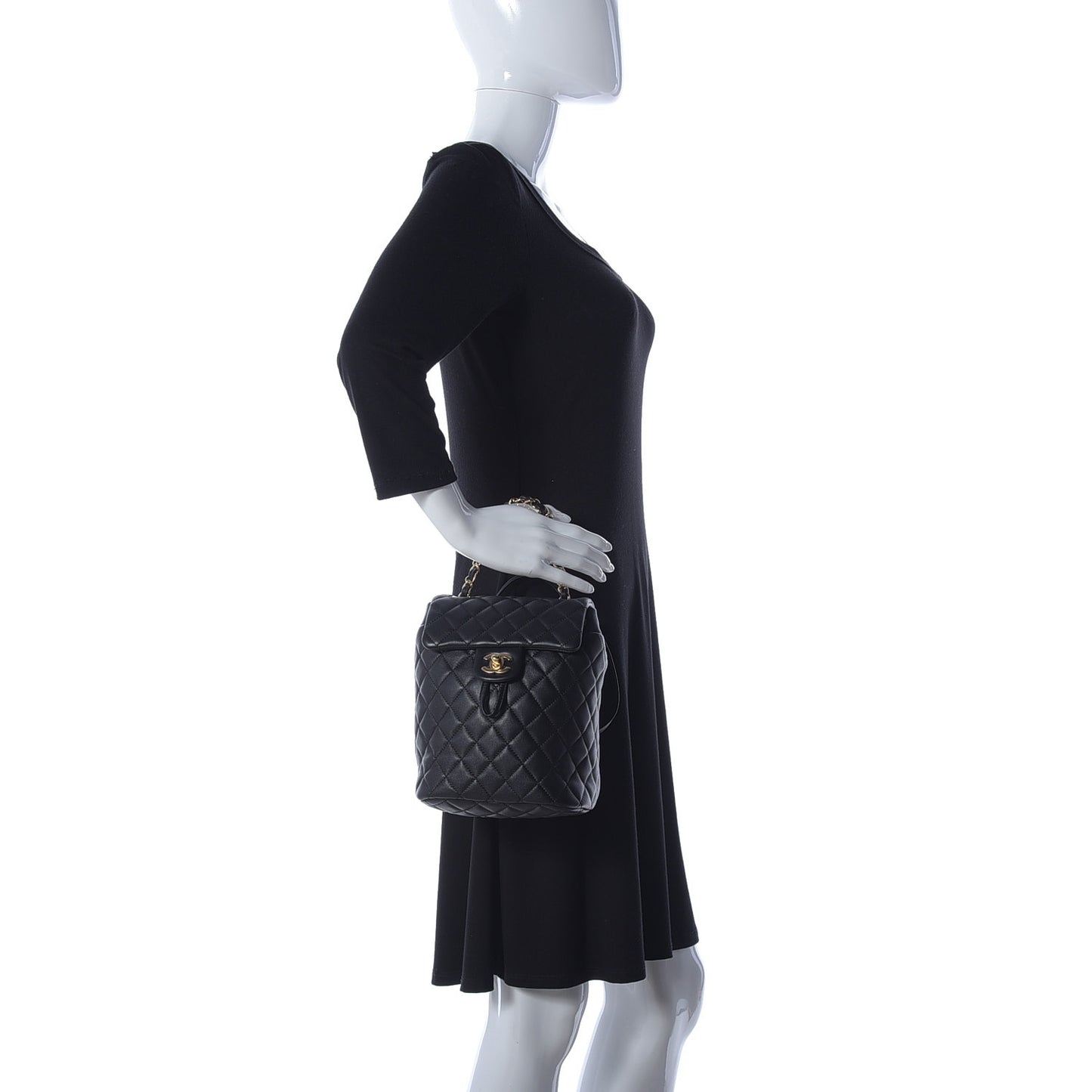 Calfskin Quilted Mini Urban Spirit Backpack Black
