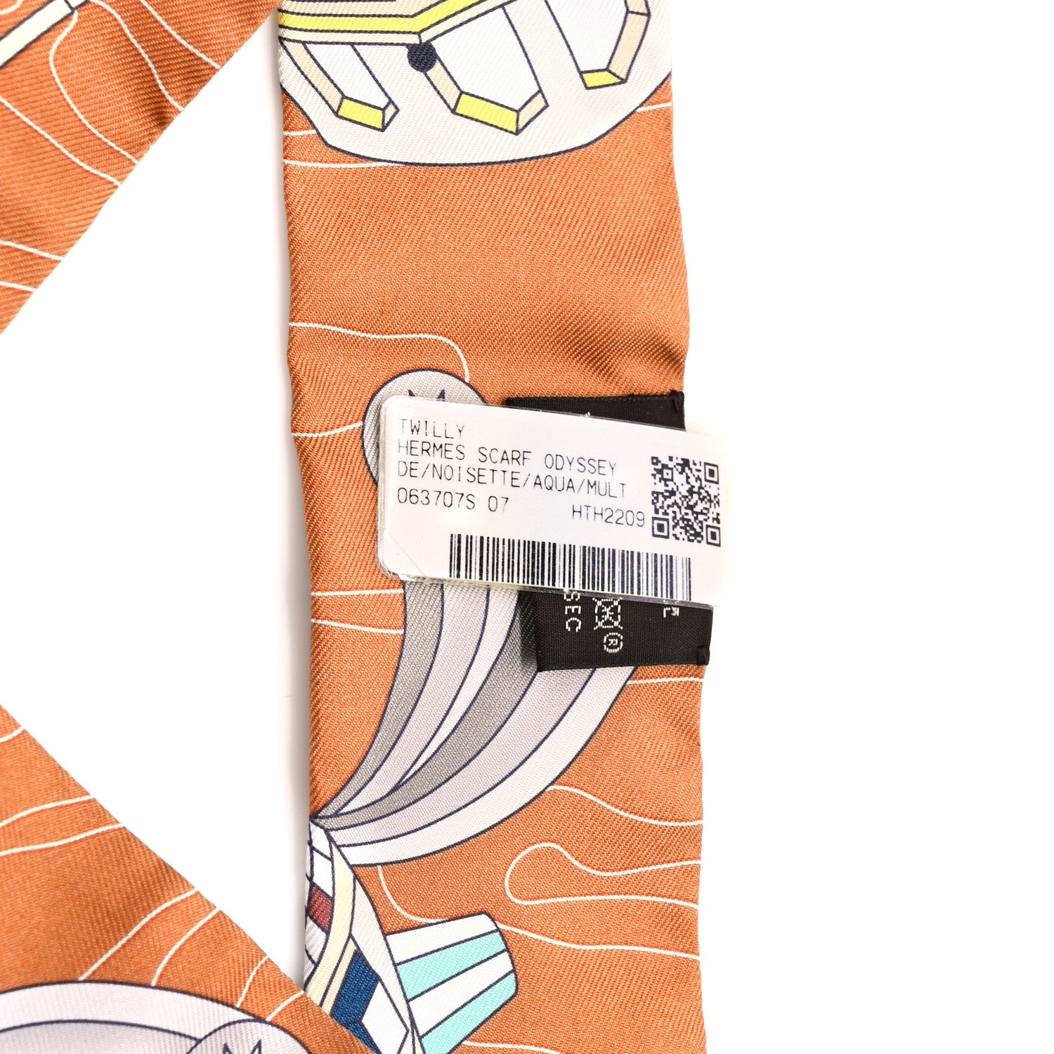 Hermes Silk Odyssey Twilly Noisette Aqua Multicolor 4 of 4