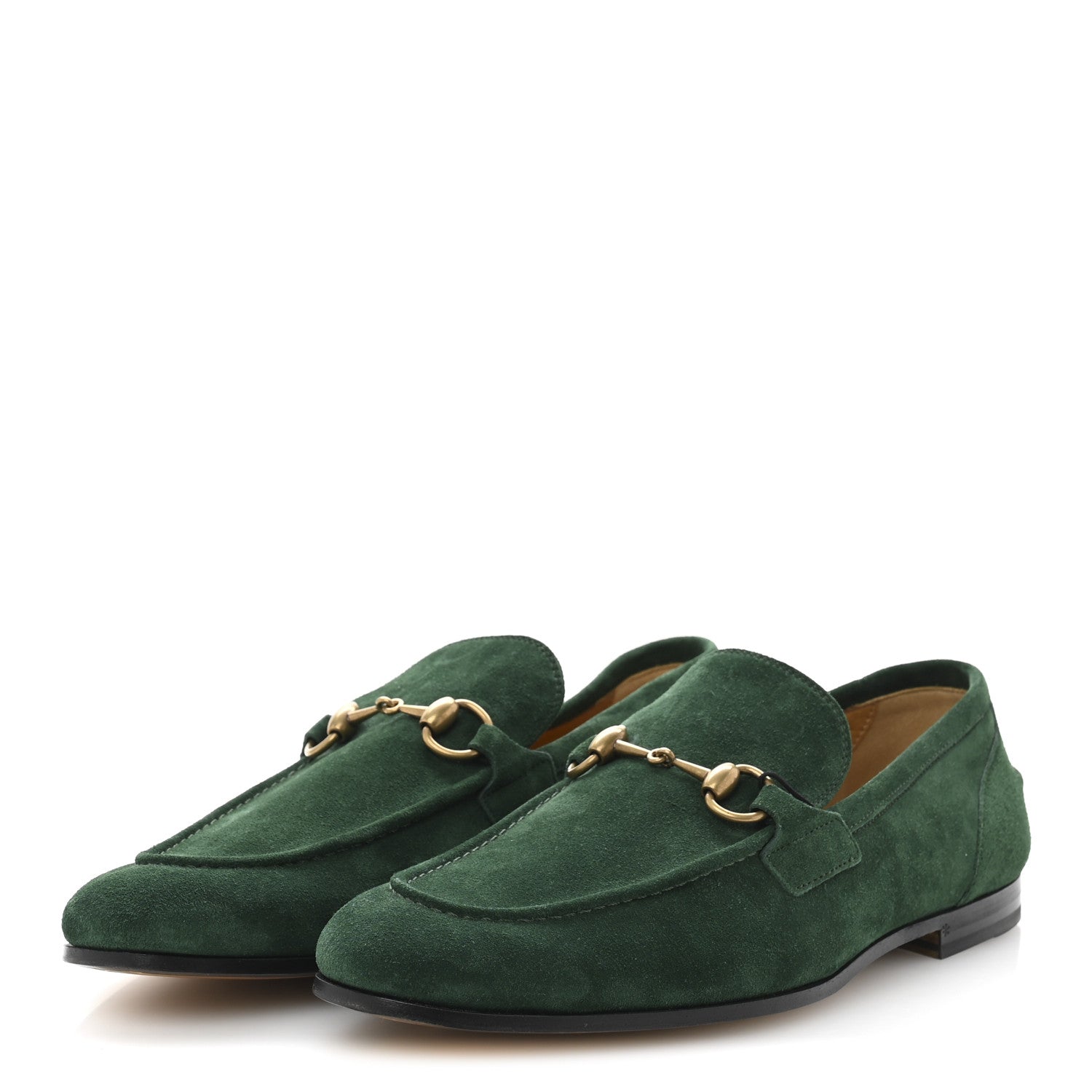 Gucci Suede Horsebit Mens Jordaan Loafers 9 Green 4 of 9
