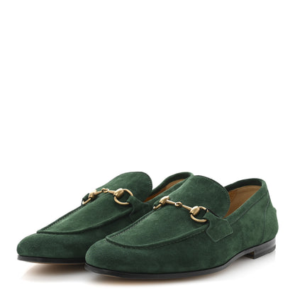 Gucci Suede Horsebit Mens Jordaan Loafers 9 Green 4 of 9