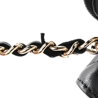 Chanel Lambskin Quilted Top Handle Flap Coin Purse With Chain Black 12 of 12