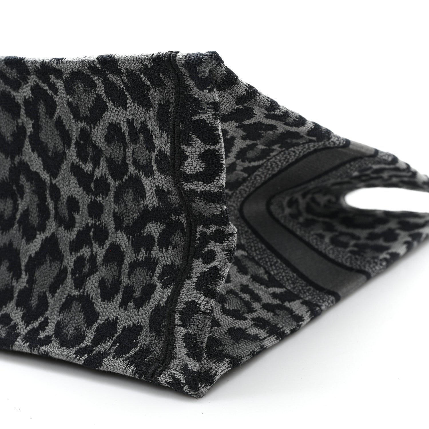 Christian Dior Canvas Mizza Embroidered Large Leopard Book Tote Grey 10 of 11