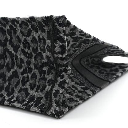 Christian Dior Canvas Mizza Embroidered Large Leopard Book Tote Grey 10 of 11