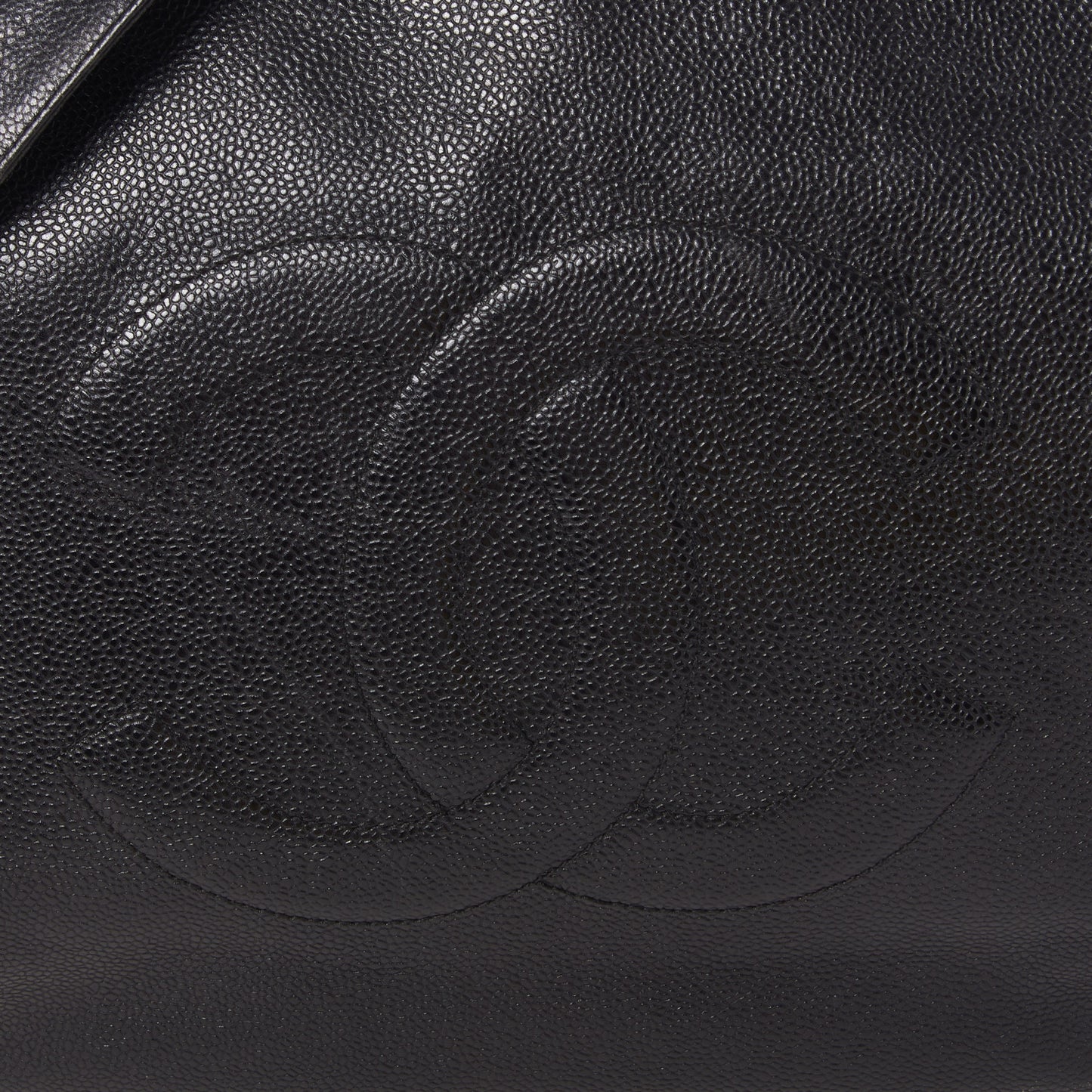Caviar Large CC Shoulder Bag Black