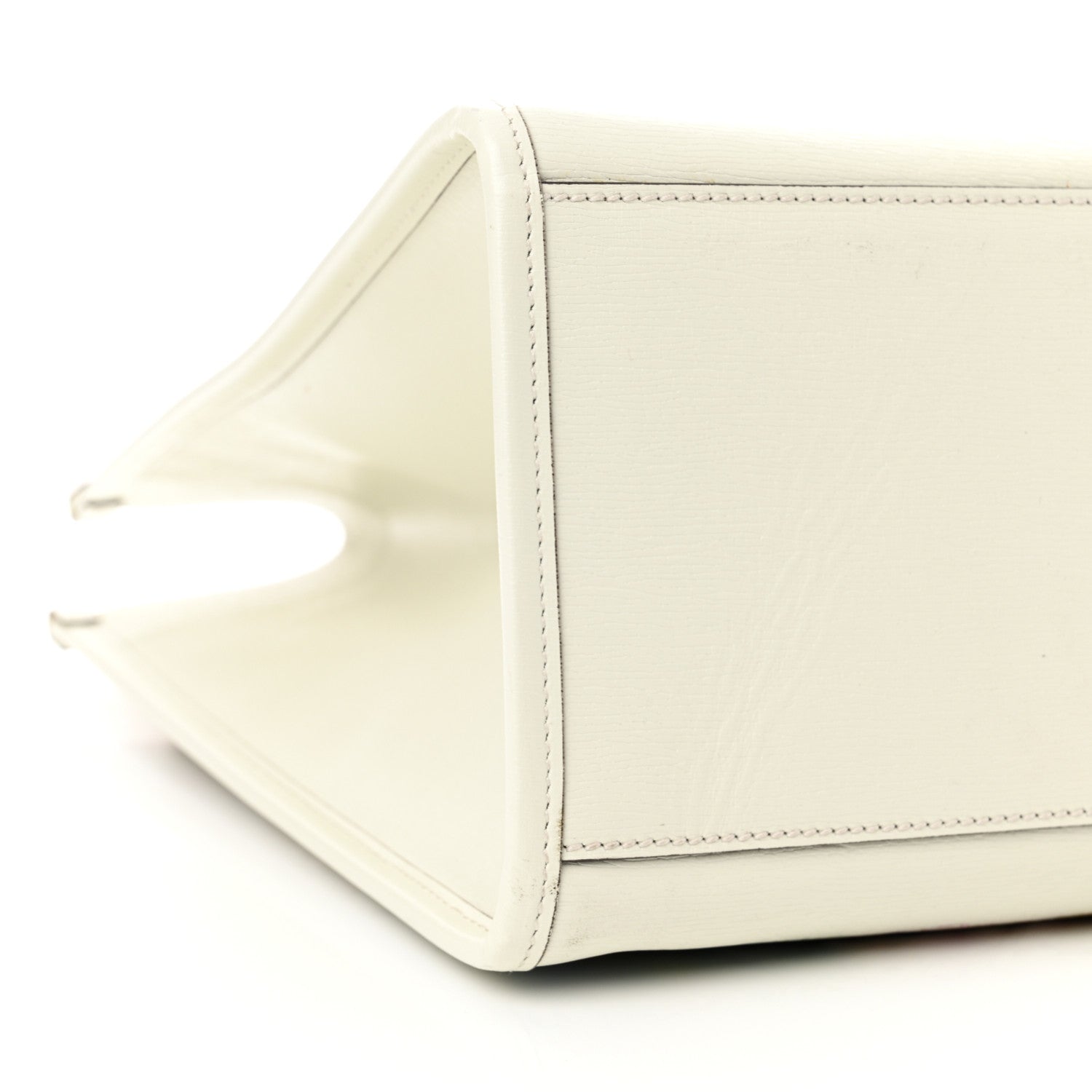 Gucci New Shangai Calfskin Tiger Savanah Textured Calfskin Medium Tote Chalky White Multicolor 9 of 15