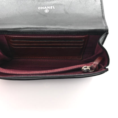 Chanel Lambskin Quilted Small Flap Card Holder Wallet Black 5 of 8