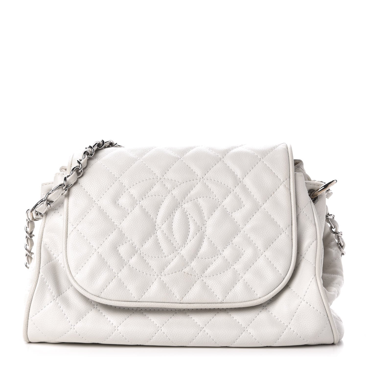 Chanel Caviar Quilted Timeless Accordion Flap White 1 of 11