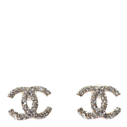 Chanel Crystal CC First Class Stud Earrings Gold 1 of 4