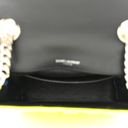 Saint Laurent Patent Matelasse Monogram Small Vicky Chain Bag Neon Yellow 5 of 10