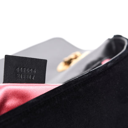 Gucci Velvet Matelasse Loved Embroidered Medium GG Marmont Shoulder Bag Black 10 of 11