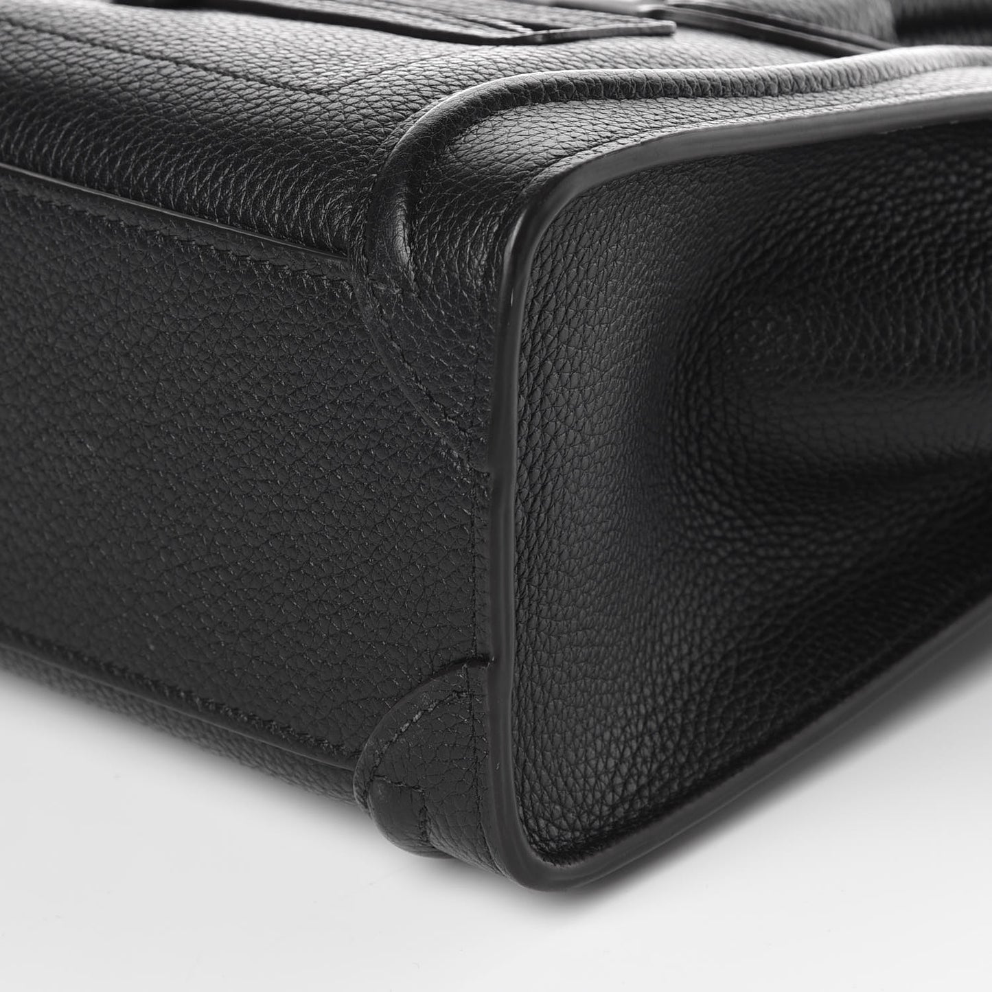 Drummed Calfskin Nano Luggage Black
