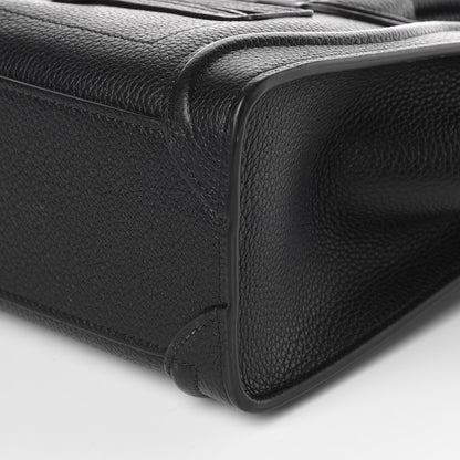 Celine Drummed Calfskin Nano Luggage Black 10 of 10
