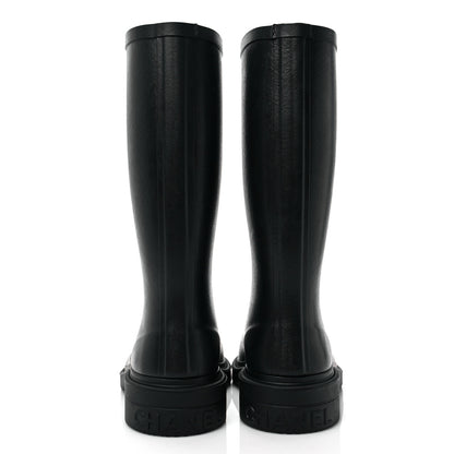 Chanel Caoutchouk CC High Boots 39 Black 5 of 8