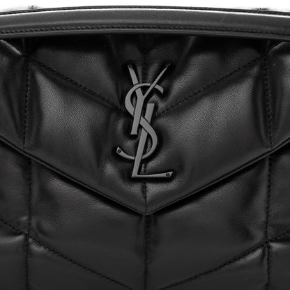 Saint Laurent Lambskin Quilted Monogram Monochrome Small Loulou Puffer Chain Satchel Black 7 of 10