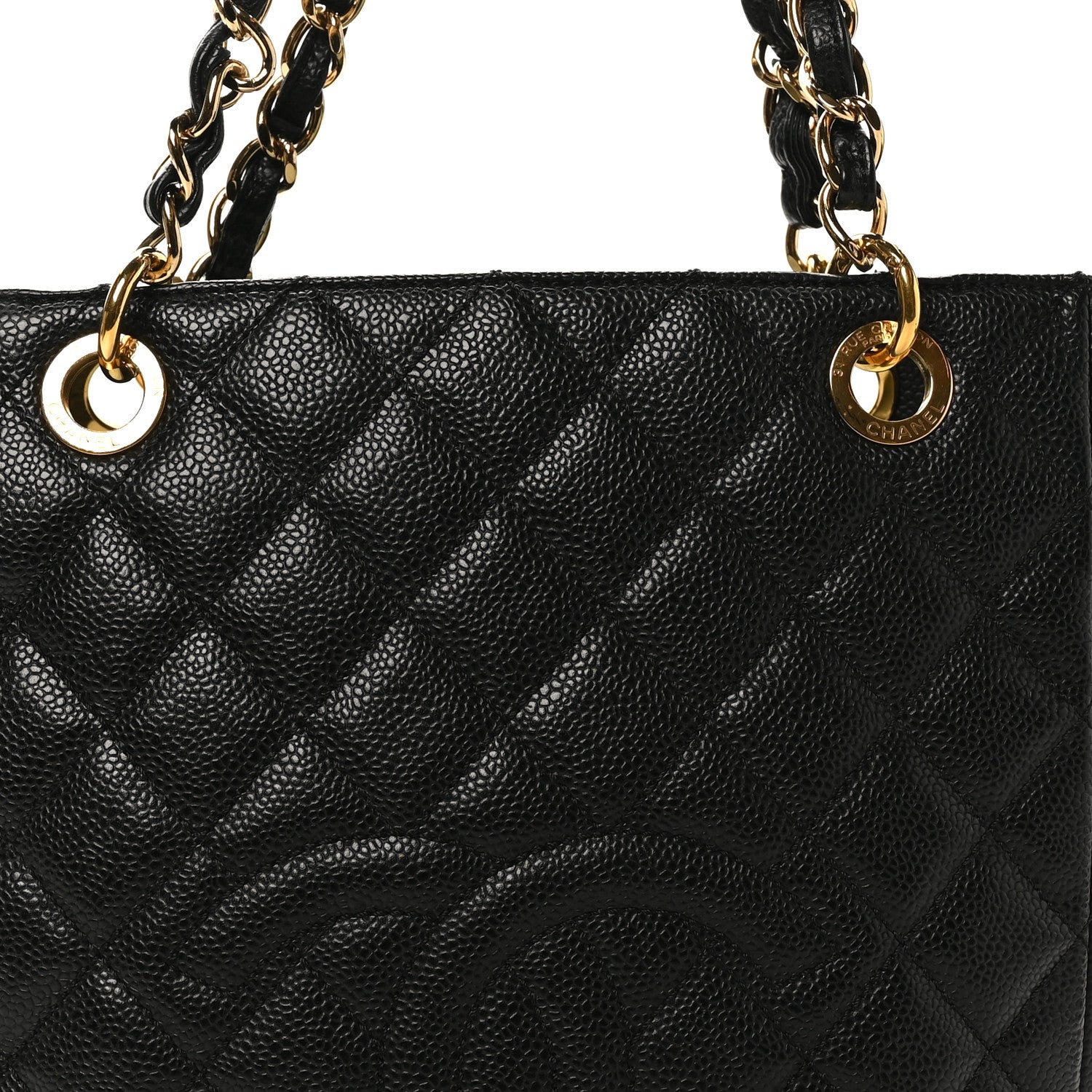 Chanel Caviar Quilted Petit Shopping Tote PST Black 8 of 10