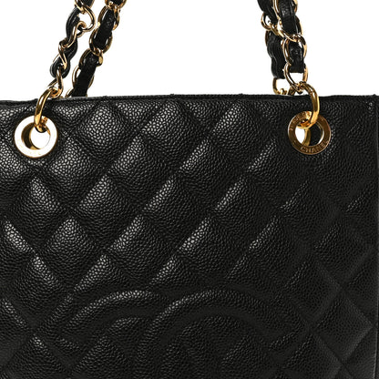 Chanel Caviar Quilted Petit Shopping Tote PST Black 8 of 10