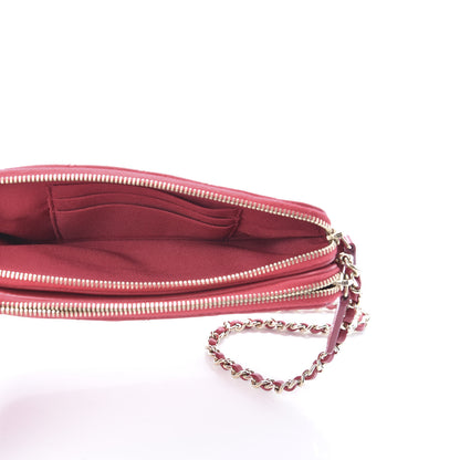 Chanel Lambskin Quilted Small Clutch With Chain Red 4 of 13