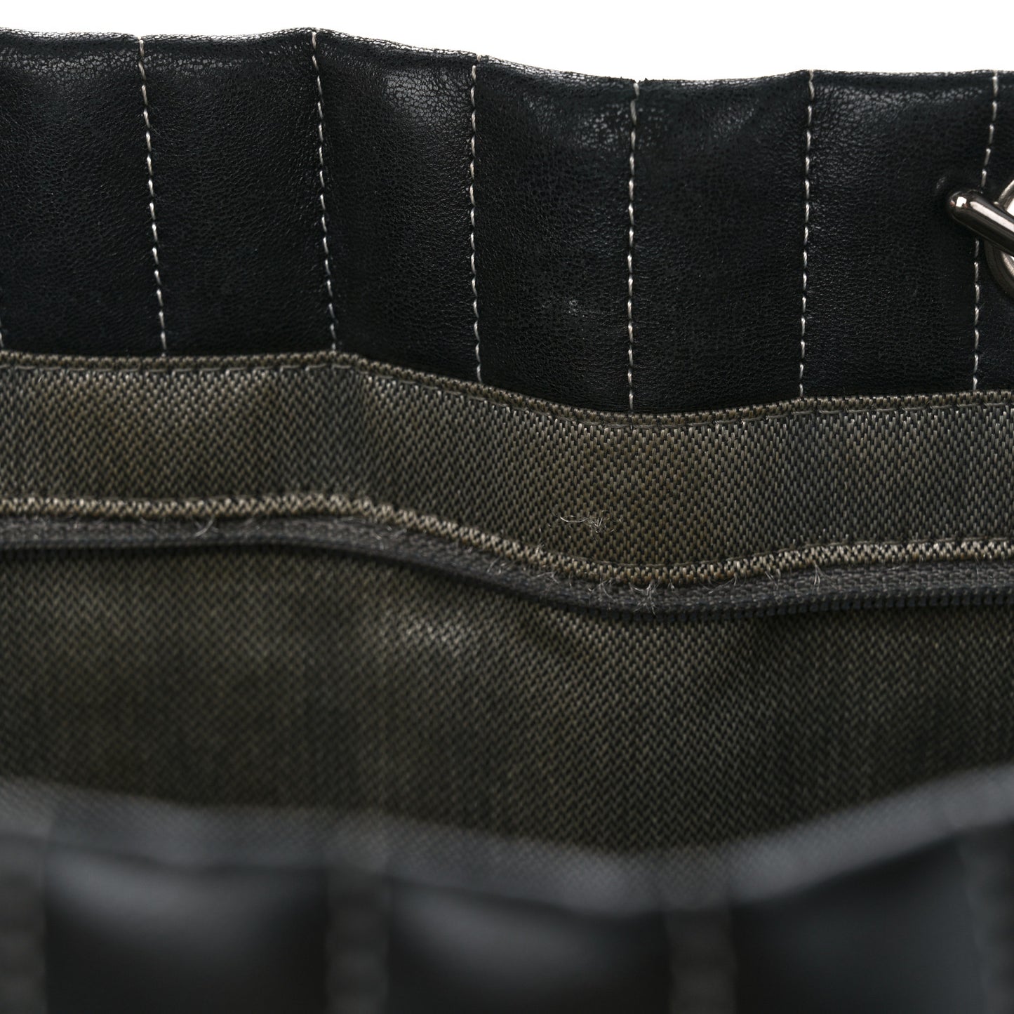 Lambskin Vertical Quilted Large Mademoiselle Tote Black