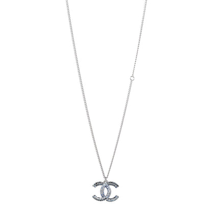 Chanel Crystal Baguette CC Necklace Blue 1 of 6