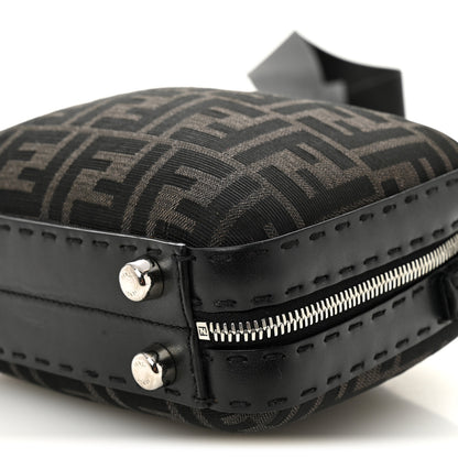 Fendi Recycled Fabric Jacquard Vitello Astro FF 1974 Mini Suitcase Bag Asfalto Black 10 of 10