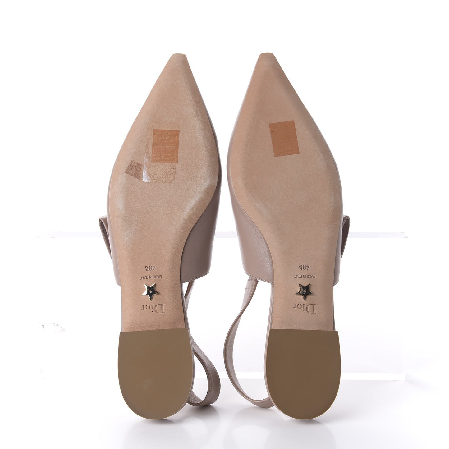 Lambskin Sweet D Ballerina Slingback Flat 40.5 Powder Pink