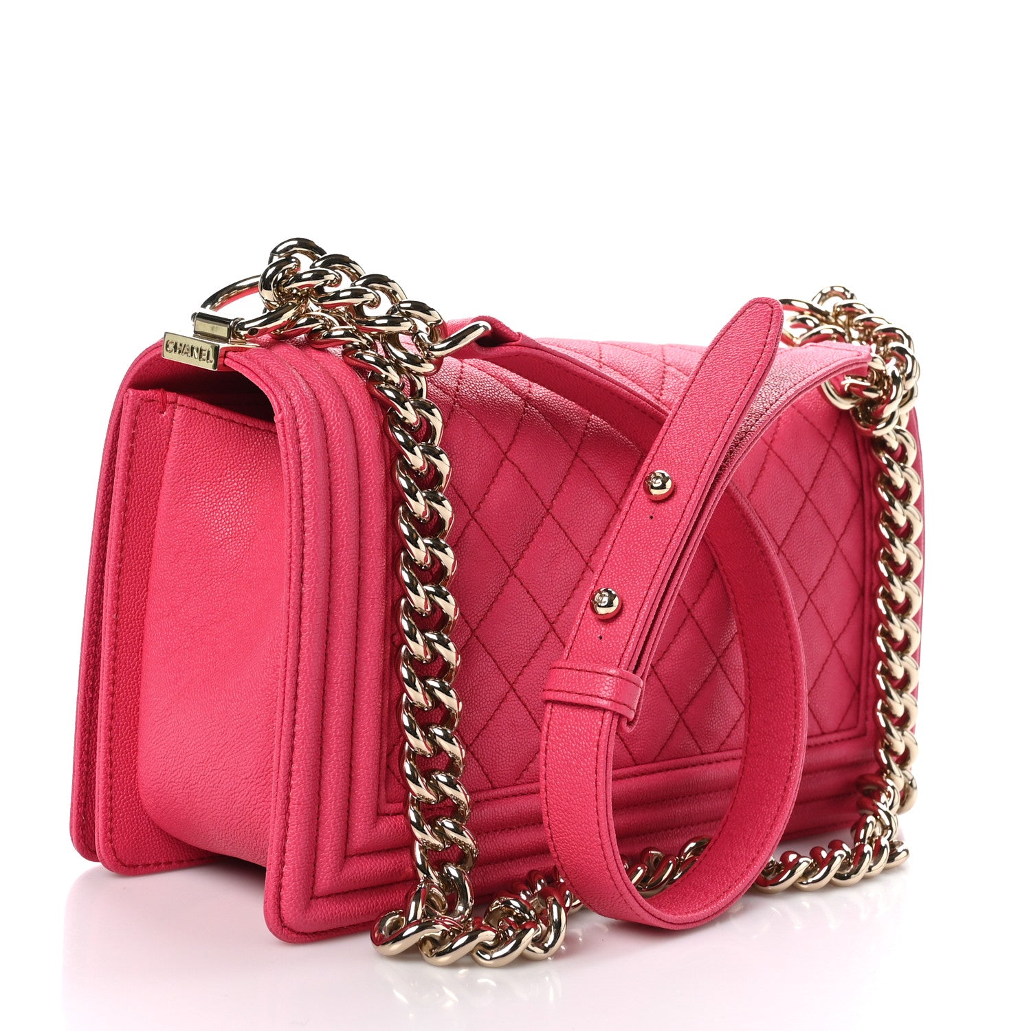 Chanel Caviar Quilted Medium Boy Flap Dark Pink 3 of 10