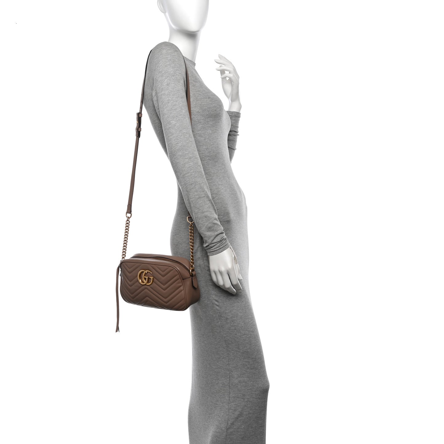 Calfskin Matelasse Small GG Marmont Chain Shoulder Bag Porcelain Rose