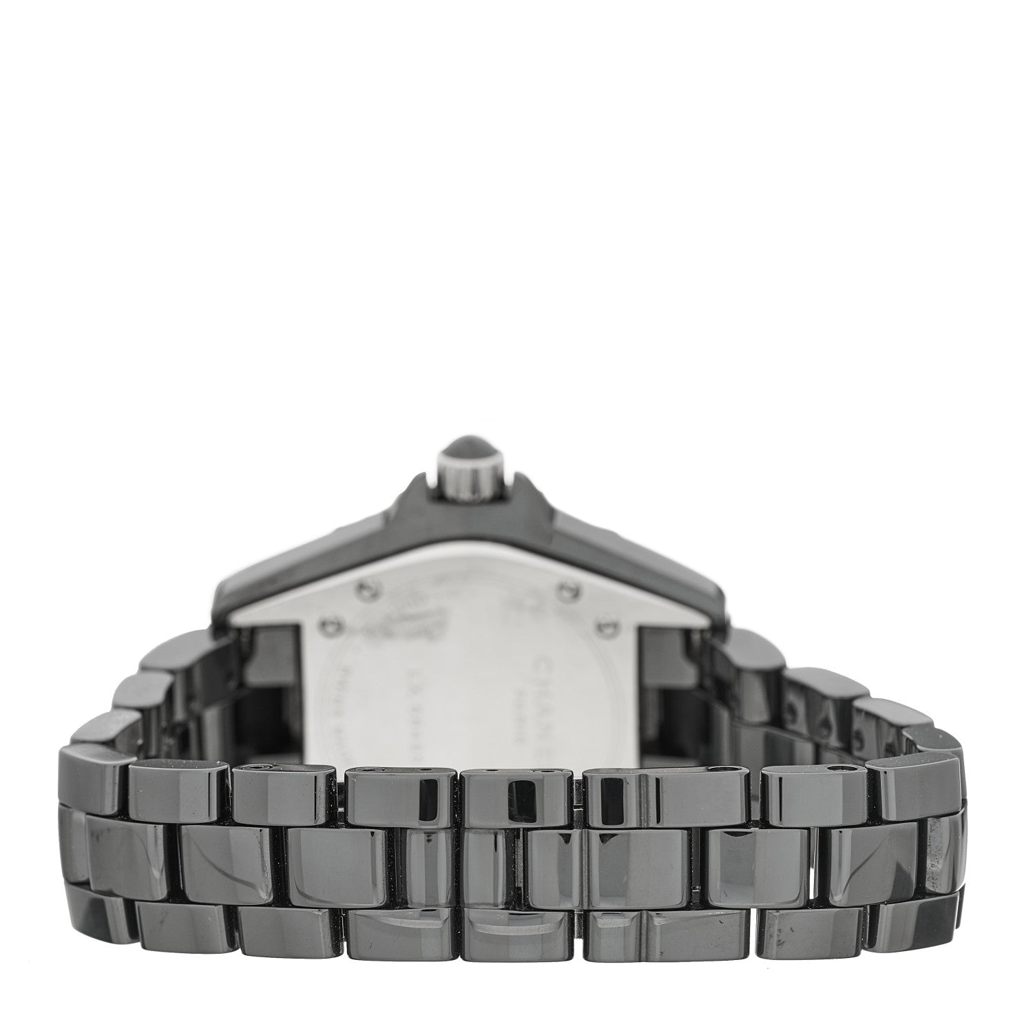 Chanel Stainless Steel Ceramic Diamond Pave Bezel 33mm J12 Quartz Watch Black 3 of 4