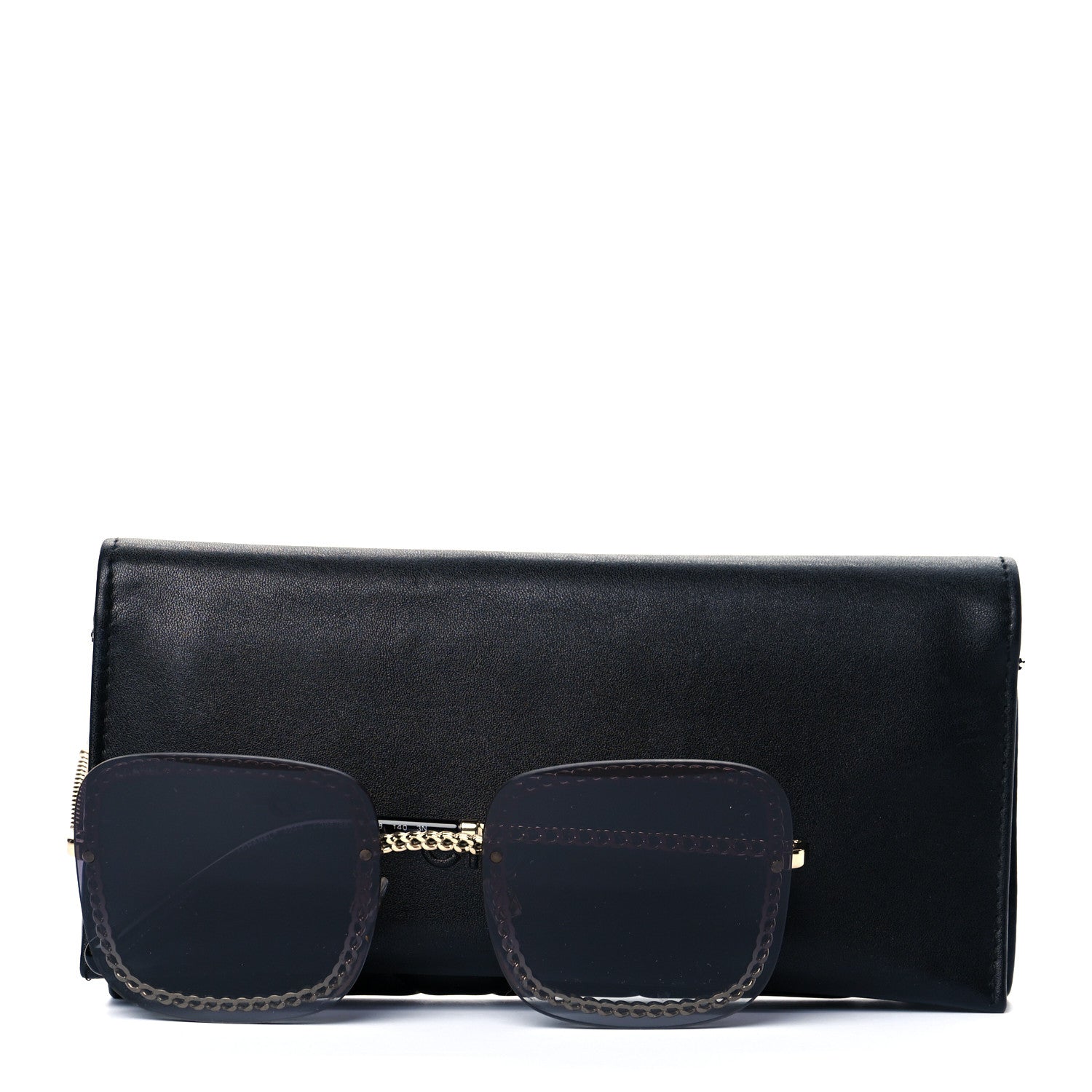 Chanel Metal Removable Chain Square Sunglasses 4244 Black 7 of 7