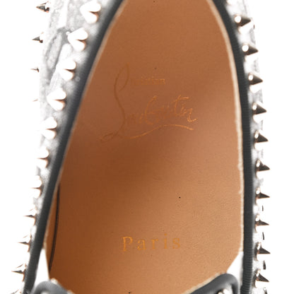Christian Louboutin Glitter Spikes Womens Roller Boat Flat 38.5 Black 7 of 10