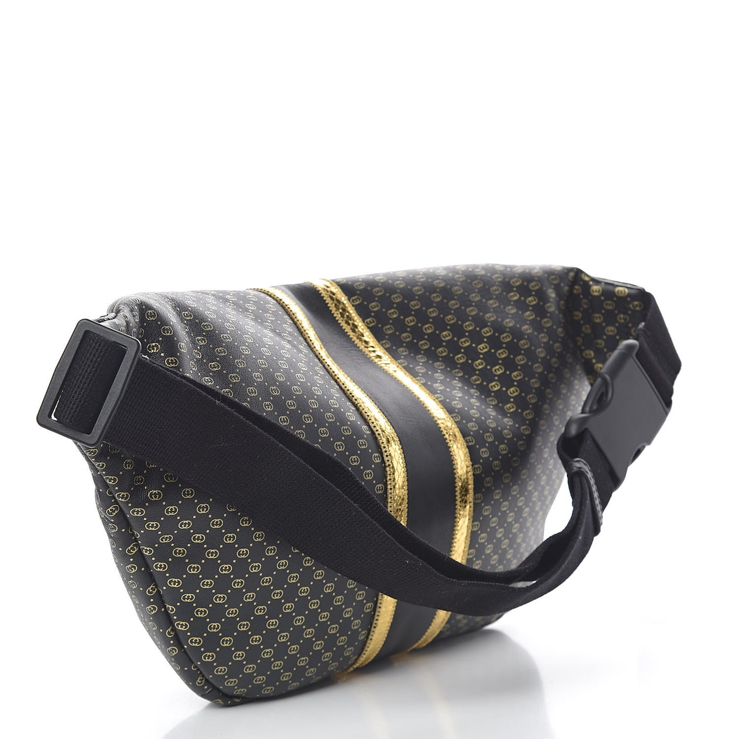 X DAPPER DAN Calfskin Laminated Ayers GG Micro Monogram Mens Belt Bag Black