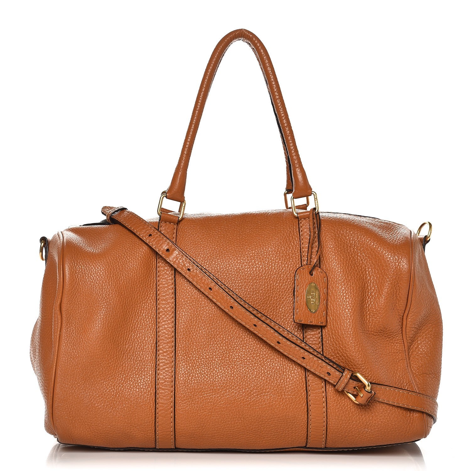 Fendi Cuoio Romano Selleria Boston Duffle Miele 1 of 8