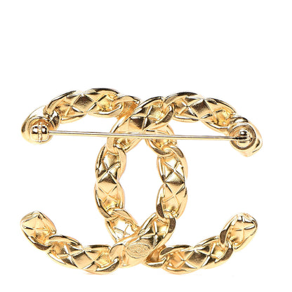 Chanel Quilted CC Brooch Gold 3 of 5