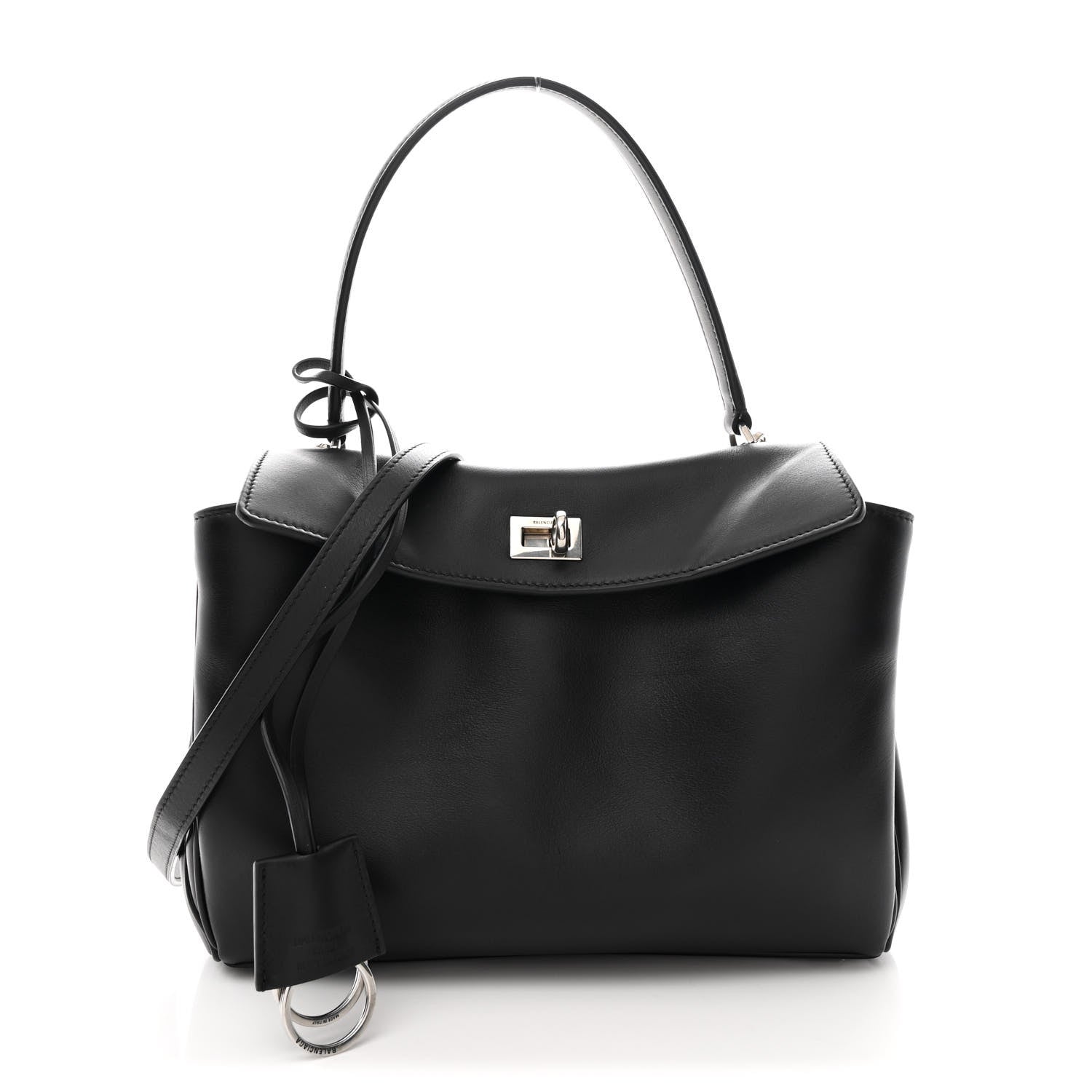 Balenciaga Natural Smooth Calfskin Small Rodeo Top Handle Handbag Black 1 of 10