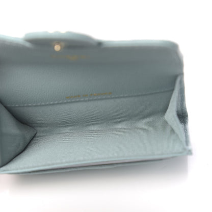Chanel Caviar Quilted Flap Card Holder Wallet Light Blue 5 of 8