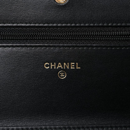 Chanel Caviar Quilted CC Filigree Wallet On Chain WOC Black 8 of 10