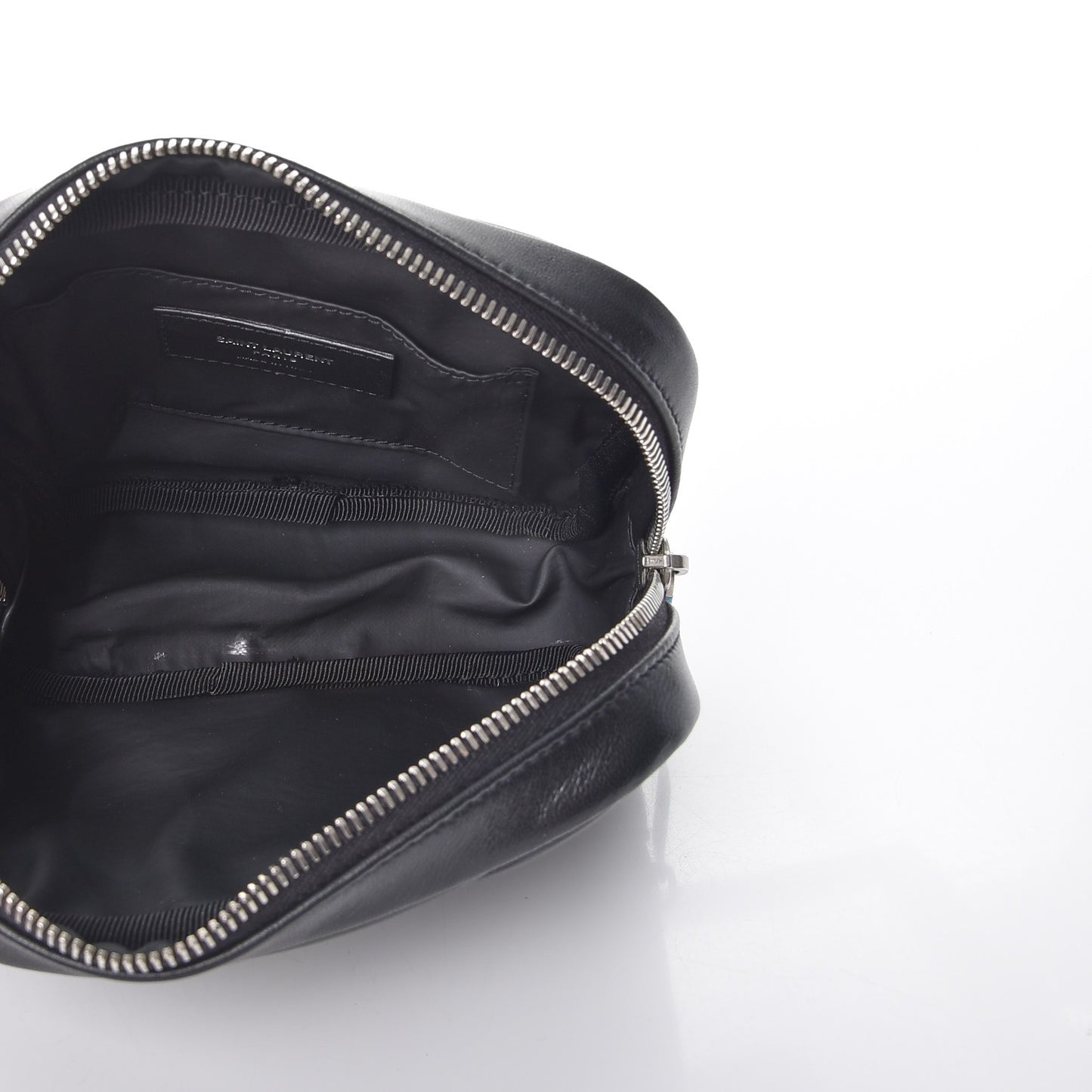 Lambskin Y Quilted Monogram Loulou Cosmetic Case Black