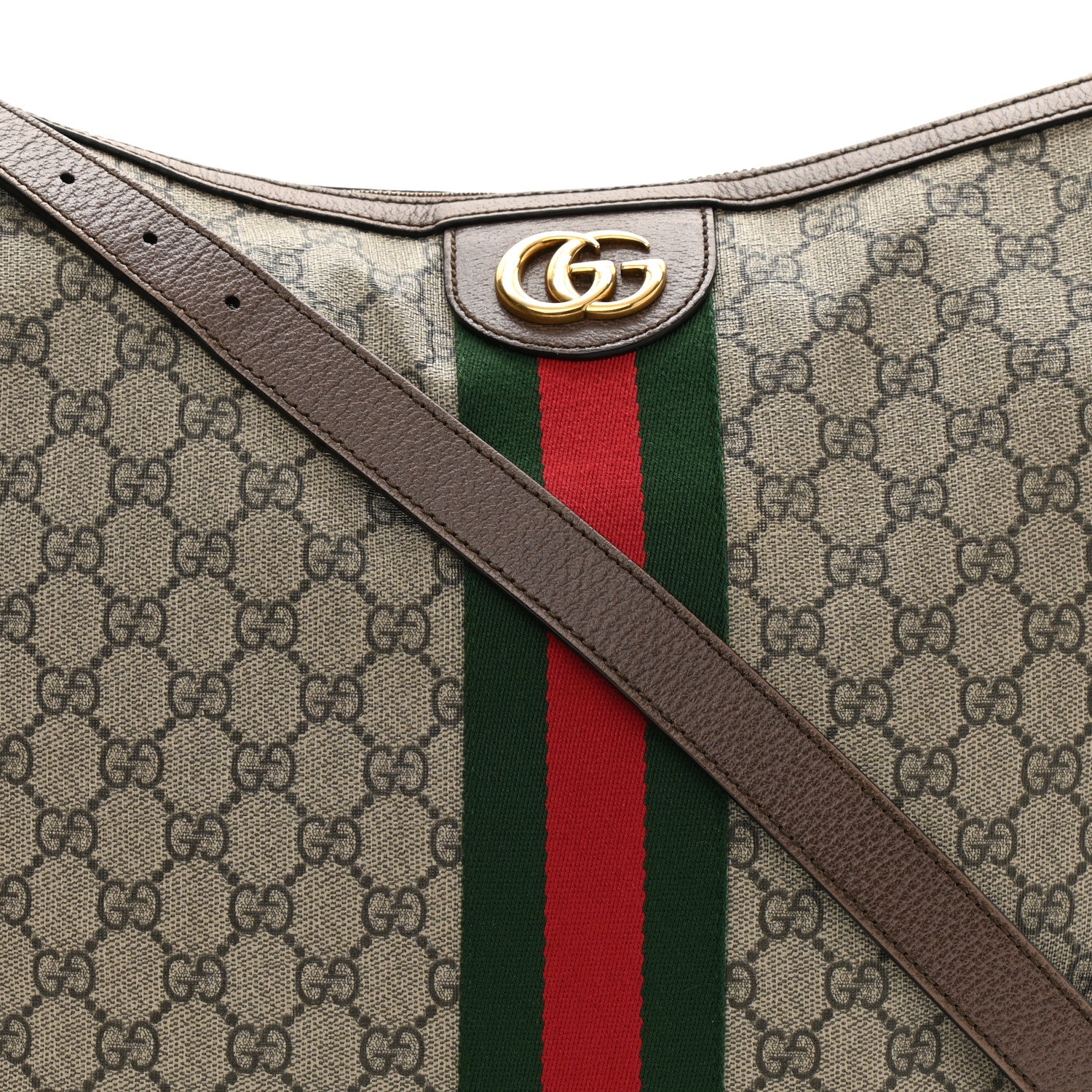 Gucci GG Supreme Monogram Web Ophidia Half Moon Hobo Brown 8 of 10