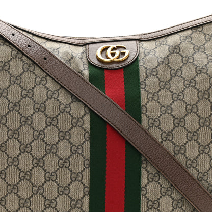 Gucci GG Supreme Monogram Web Ophidia Half Moon Hobo Brown 8 of 10