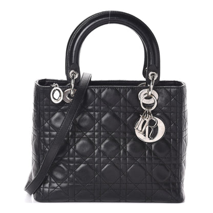 Christian Dior Lambskin Cannage Medium Lady Dior Black 1 of 8