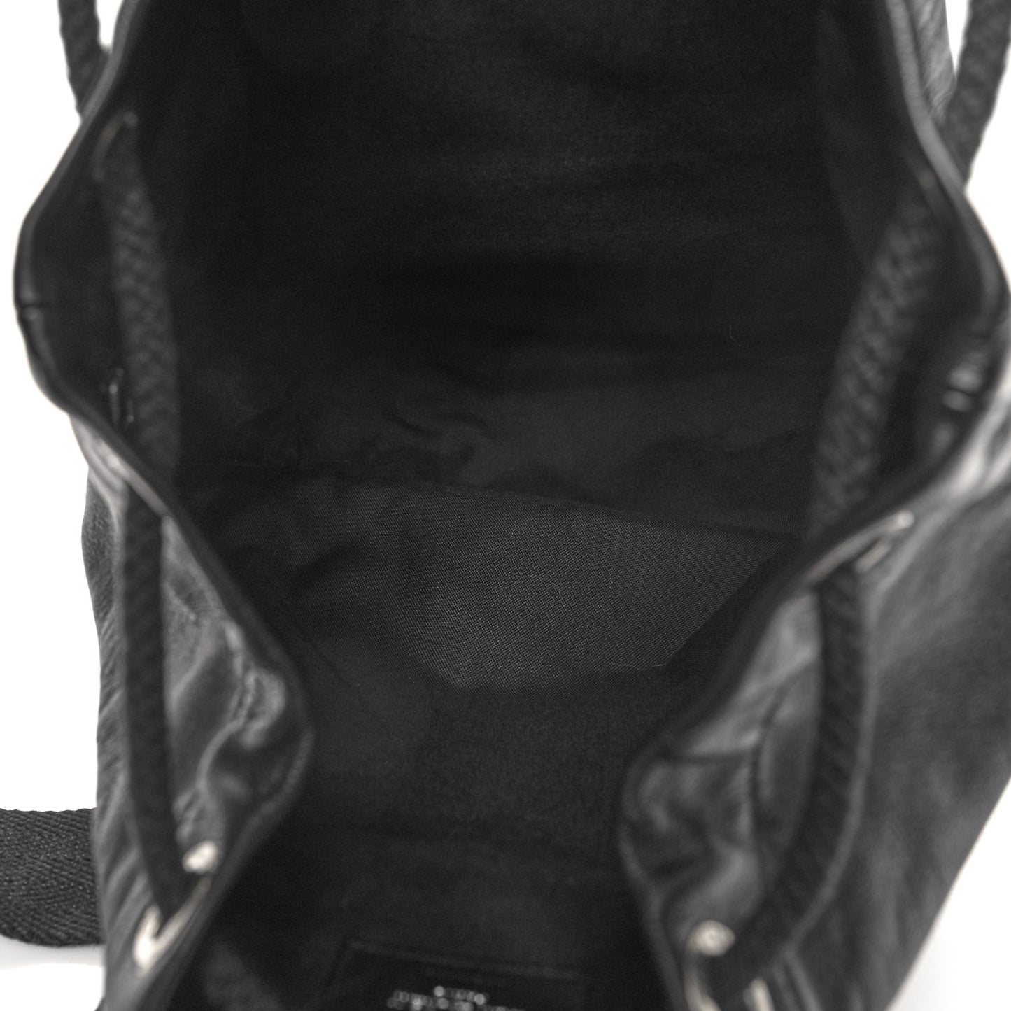 Smooth Calfskin City Sailor Drawstring Backpack Black