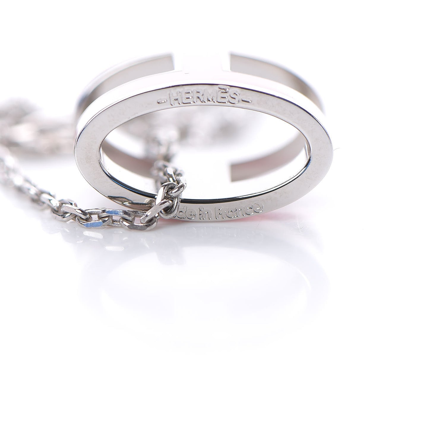 Lacquered Palladium Pop H Pendant Necklace Rose Dragee