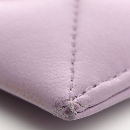 Chanel Lambskin Quilted Chanel 19 Card Holder Light Purple 10 of 11