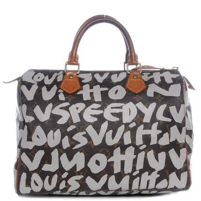 Louis Vuitton Monogram Graffiti Speedy 30 Silver 1 of 7