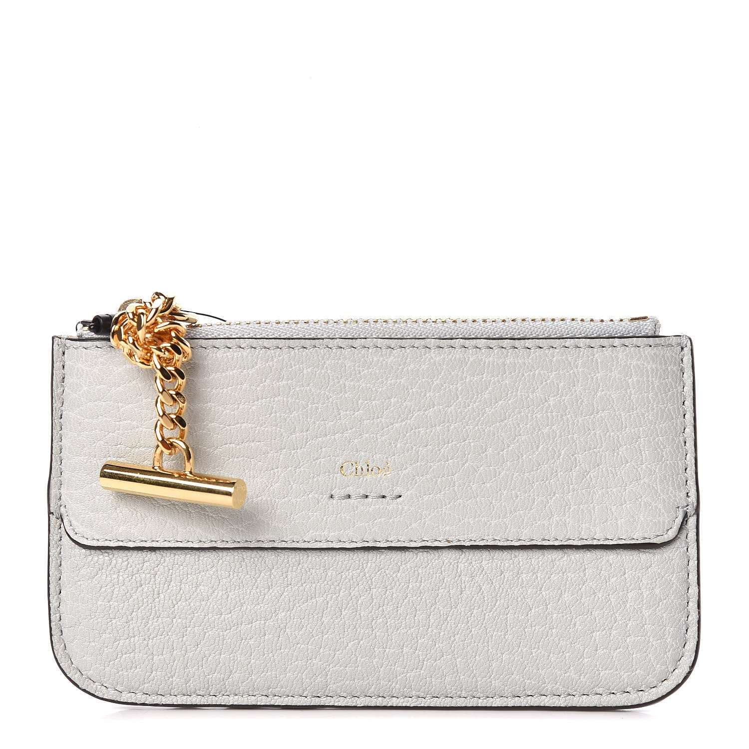 Chloe Grained Calfskin Drew Card Holder Airy Grey 1 of 8