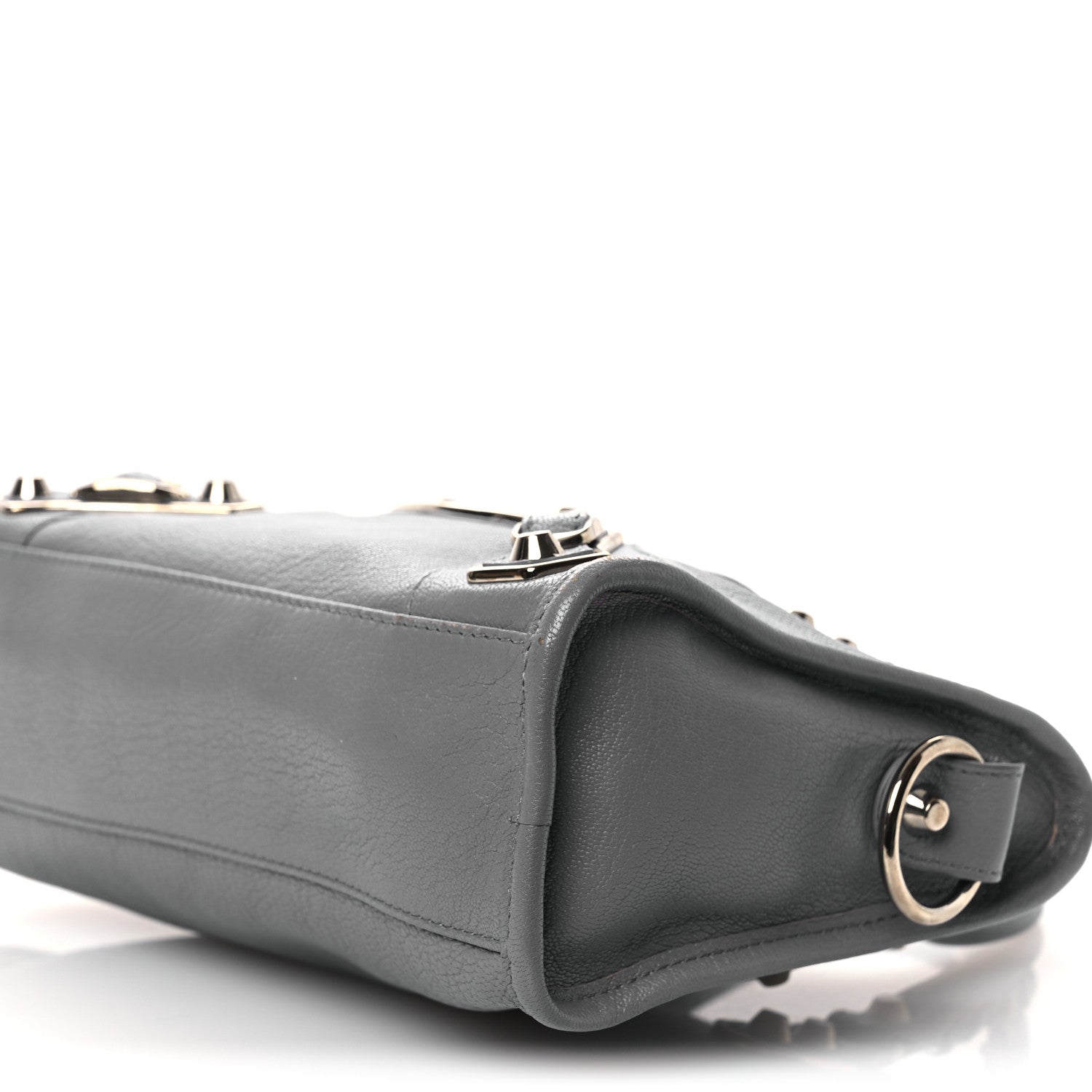 Balenciaga Chevre Silver Metallic Edge Hardware Mini City Bleu Acier 10 of 14